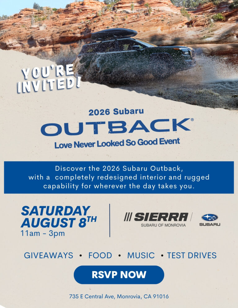Sierra Subaru Outback launch event flyer