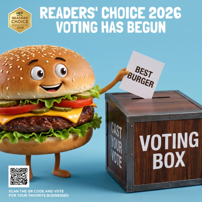 an AI burger putting a vote for best burger in a voting box