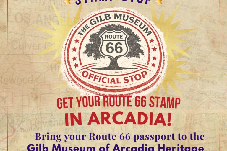 Route 66 Centennial Stamp flyer for the Gilb Museum