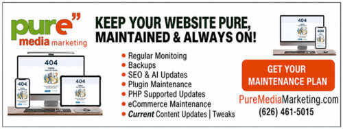 Website Maintenance flyer for Pure Media Marketing services.