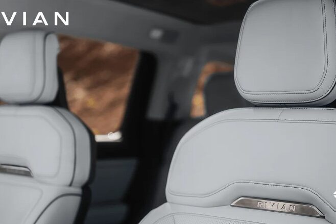 interior of a Rivian car