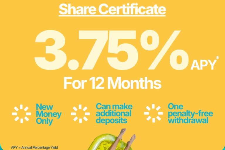 Foothill Credit Union share certificate flyer of information