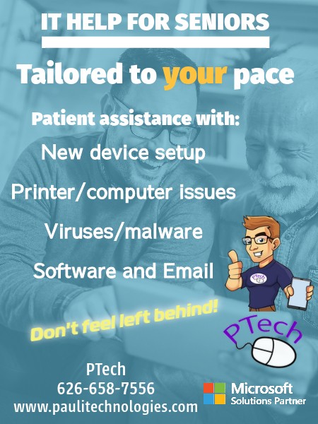 PTech IT help for seniors flyer