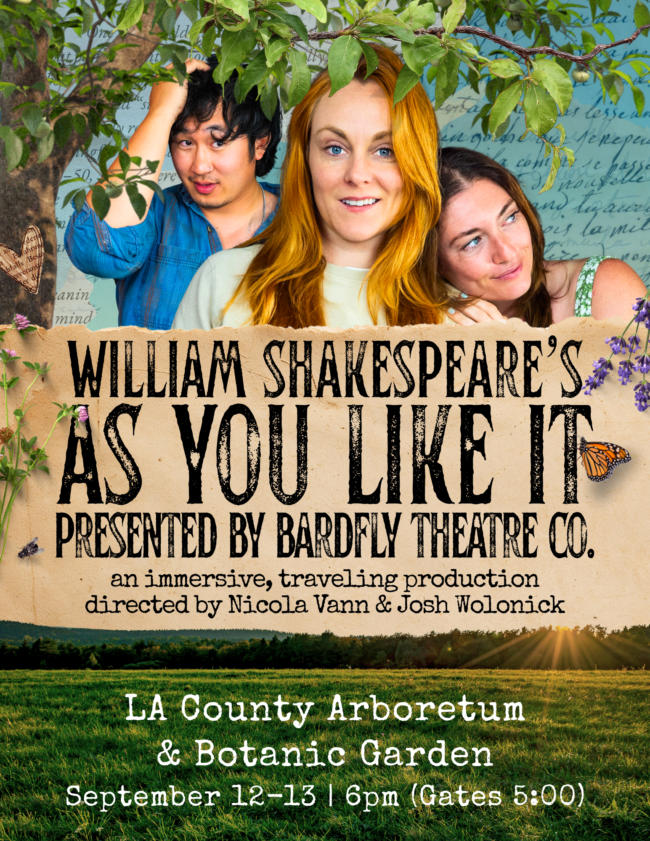 As You Like It flyer for the Arboretum's Shakespeare in the Park