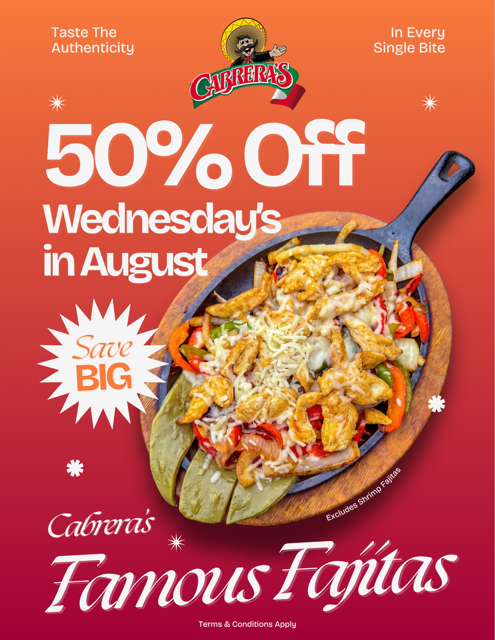 Cabrera's August specials flyer