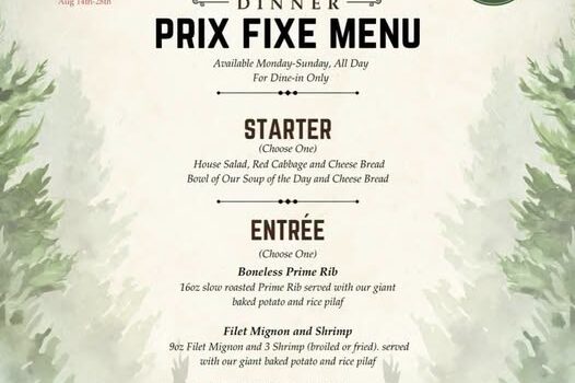 Clearman's North Woods Inn Dine LA menu