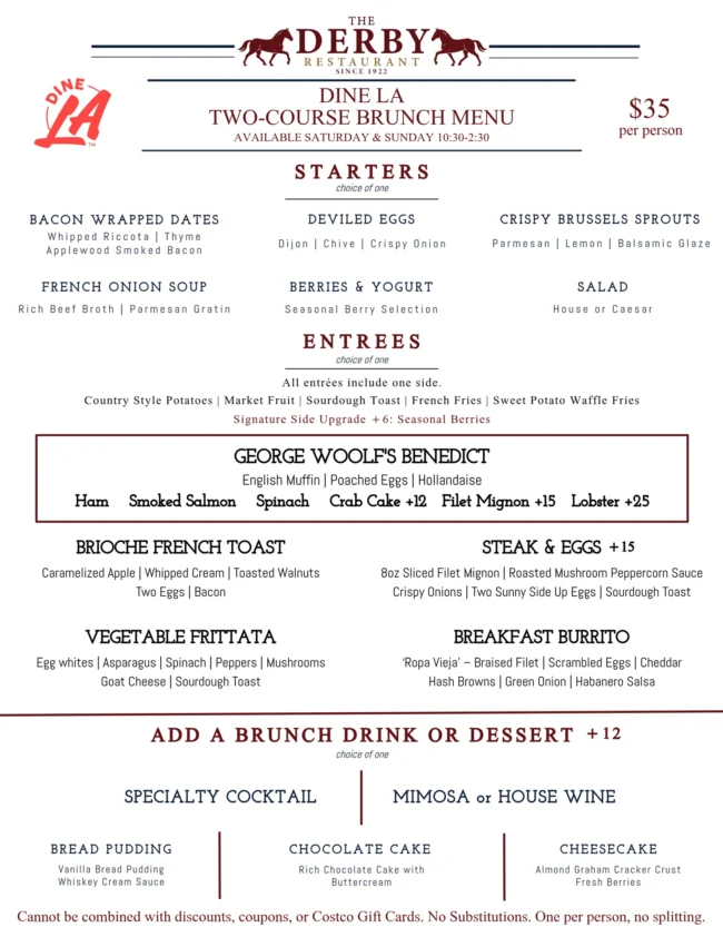DineLA Derby menu