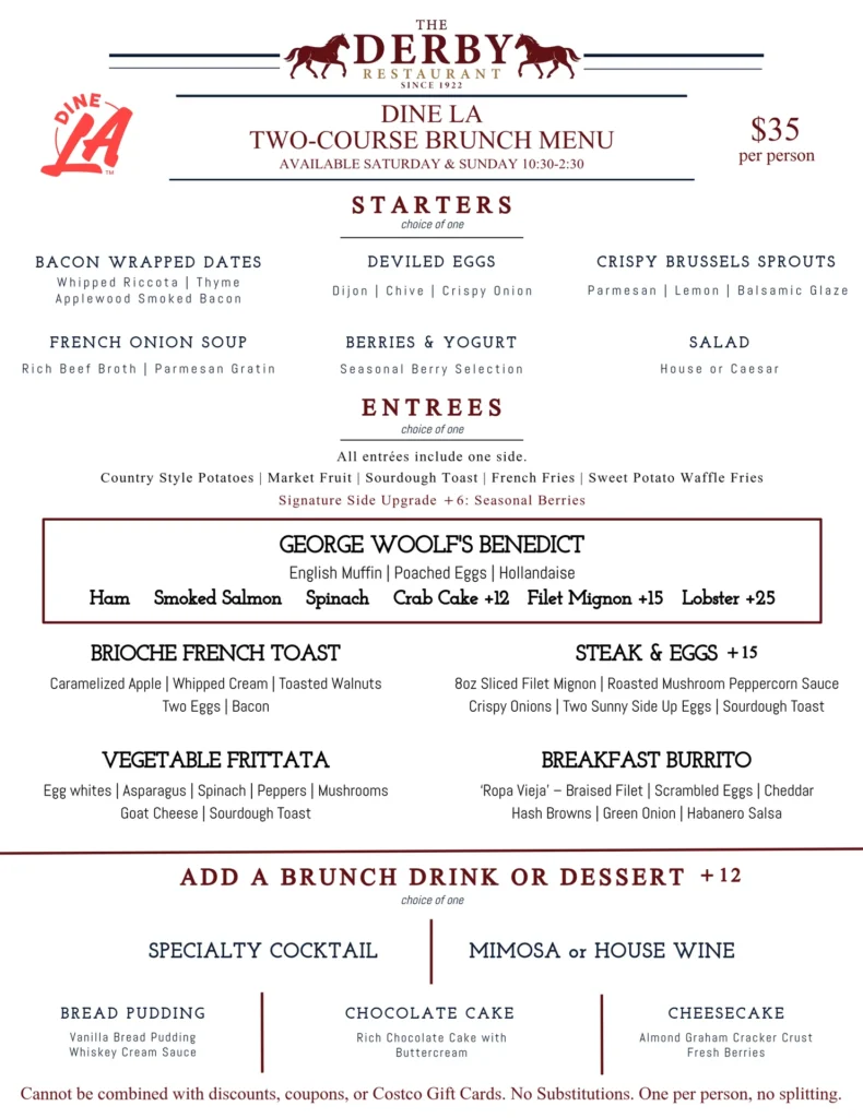 DineLA Derby menu