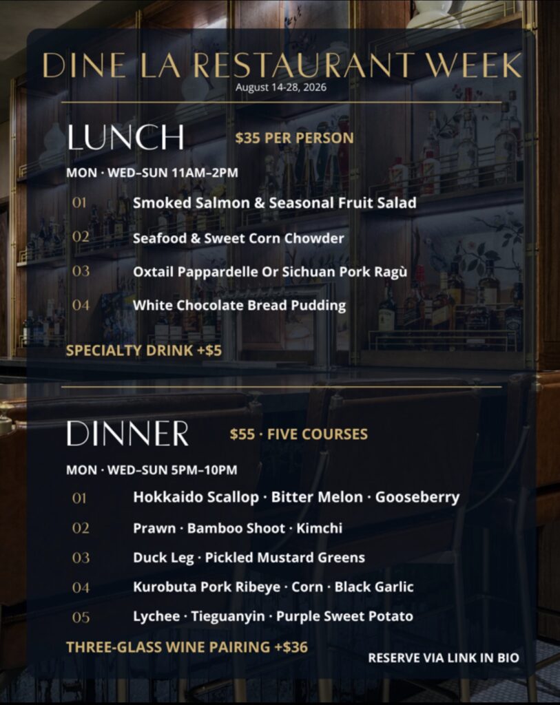 Dine LA Menu for Blue Magpie 2026