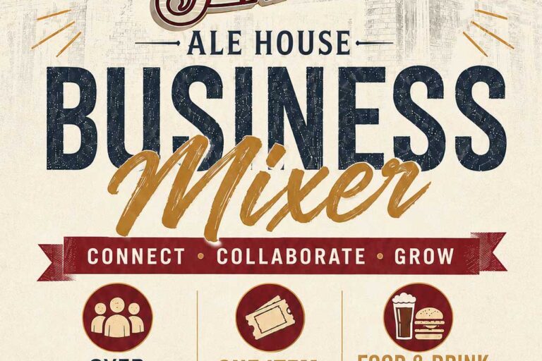 Matt Denny's business mixer flyer