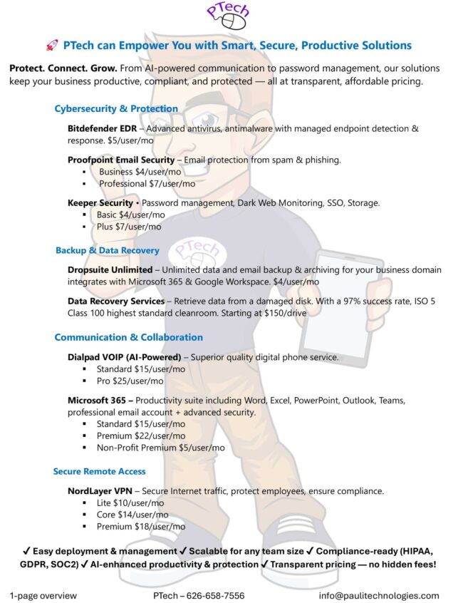 PTech information flyer