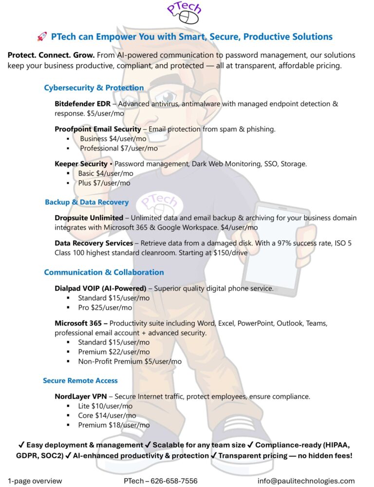 PTech information flyer
