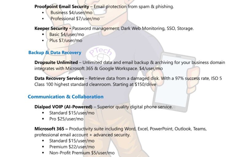 PTech information flyer