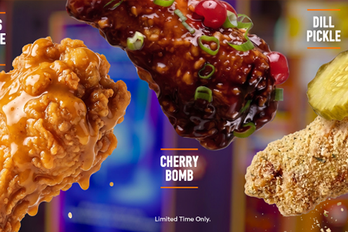 three flavors of chicken wings from Dave & Buster's