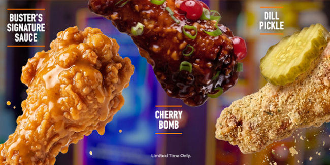 three flavors of chicken wings from Dave & Buster's
