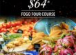 fogo de chao four course meal flyer featuring an array of delicious looking foods