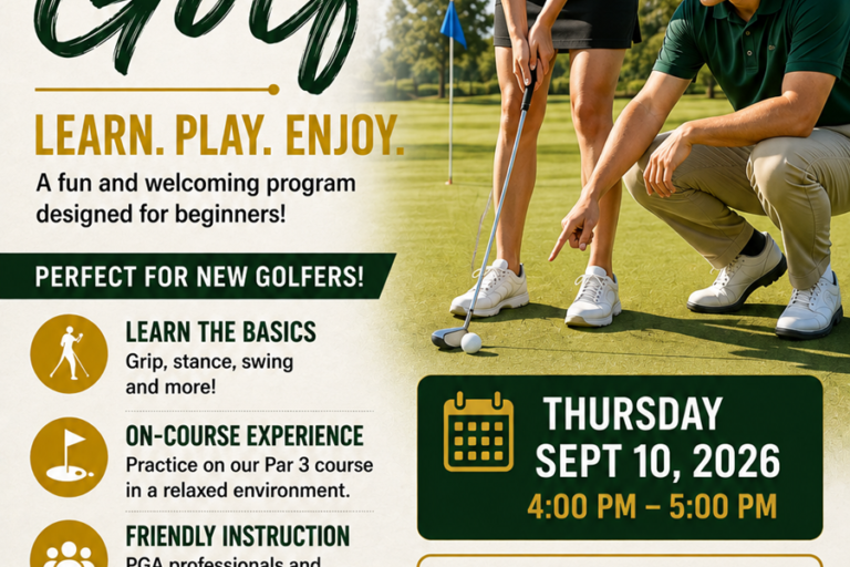 leaen ti play golf flyer from Arcadia Par 3 golf courses