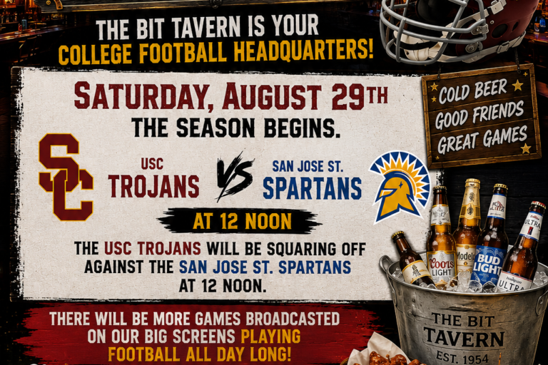 the Bit Tavern is your college football headquarters flyer