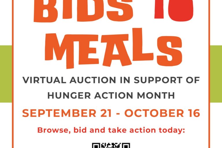 bids to meals flyer from Foothill Unity Center
