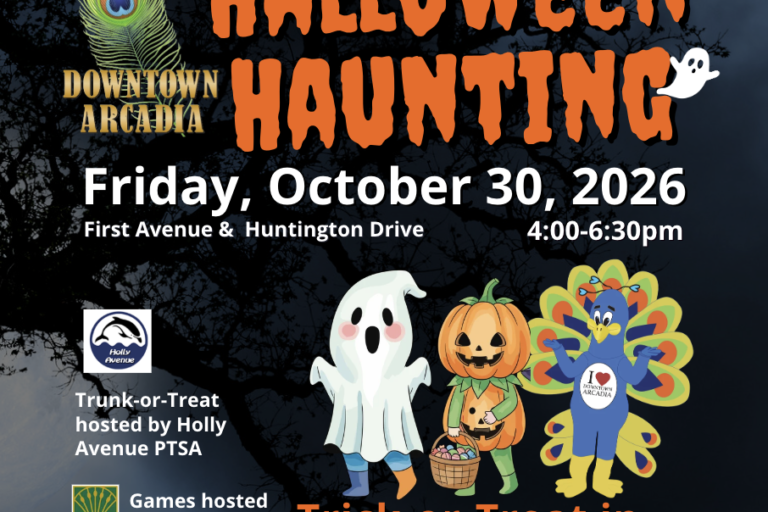 Downtown Arcadia Halloween Haunting flyer for 2026