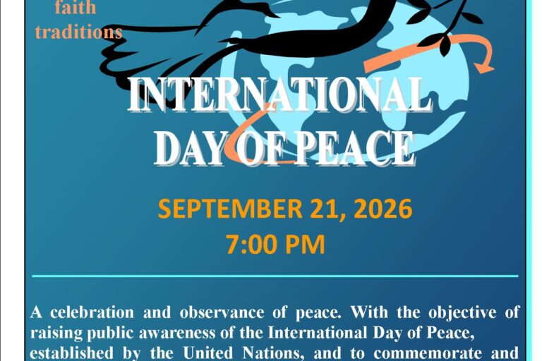 international day of peace flyer from Santa Anita Church