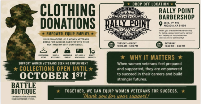 Rally Point clothing collection Rally Point Barber Shop clothing donation drive