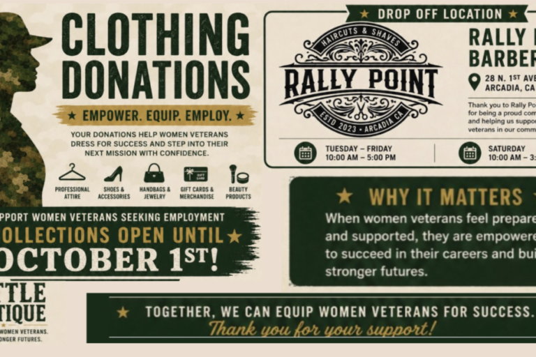Rally Point Barber Shop clothing donation drive