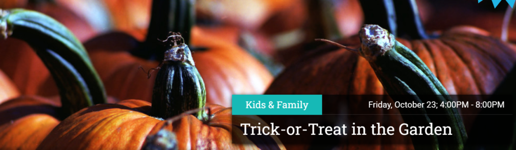 trick or treat banner for LA Arboretum