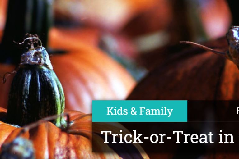 trick or treat banner for LA Arboretum