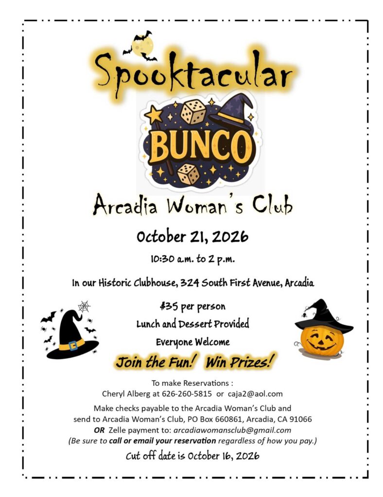 woman's club bunco spooktacular flyer 