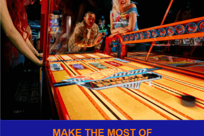 make the most of a long weekend banner from Dave & Buster's