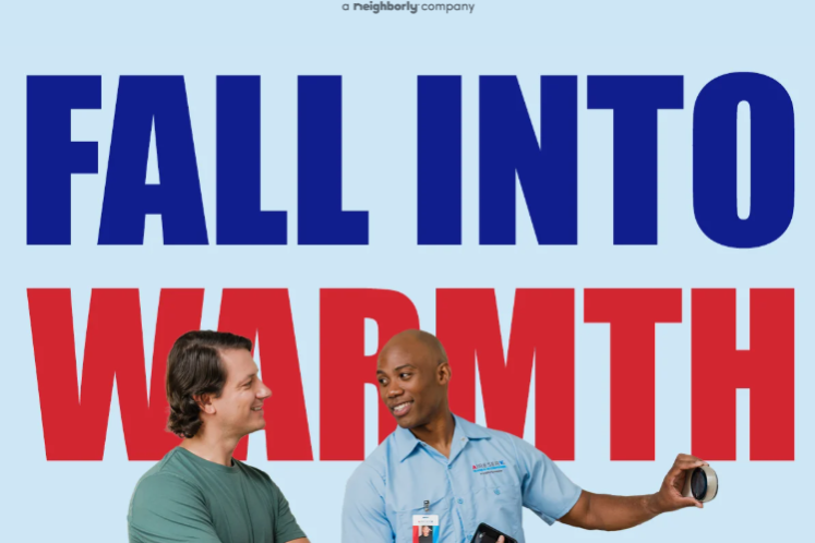 fall into warmth banner with Aire Serv