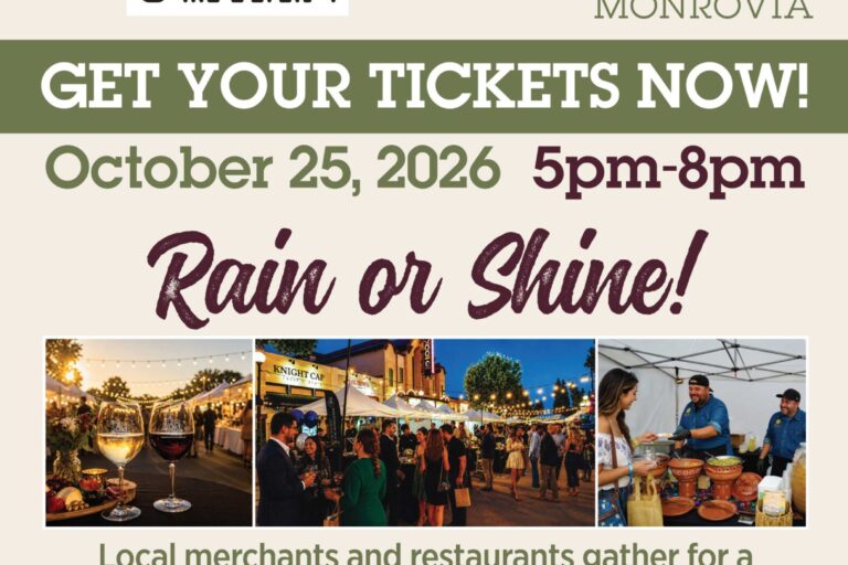 a Taste of Old Town Monrovia flyer from Monrovia Kiwanis