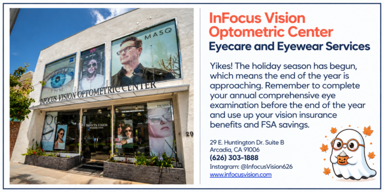 Infocus optometric insurance reminder flyer of information