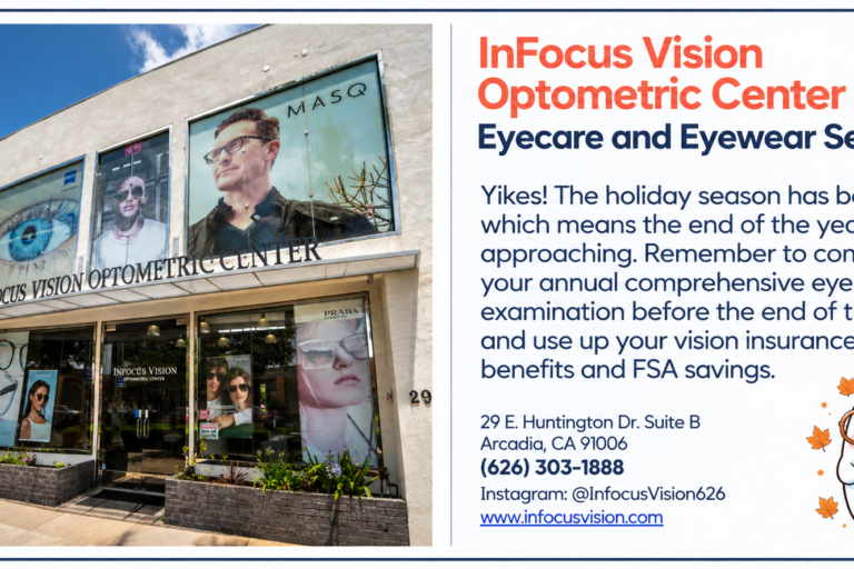 Infocus optometric insurance reminder flyer of information