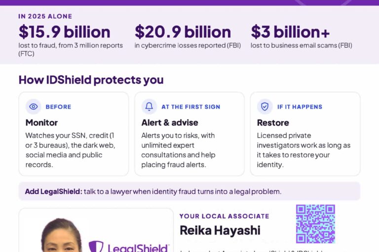 protect your identity with LegalShield flyer of information
