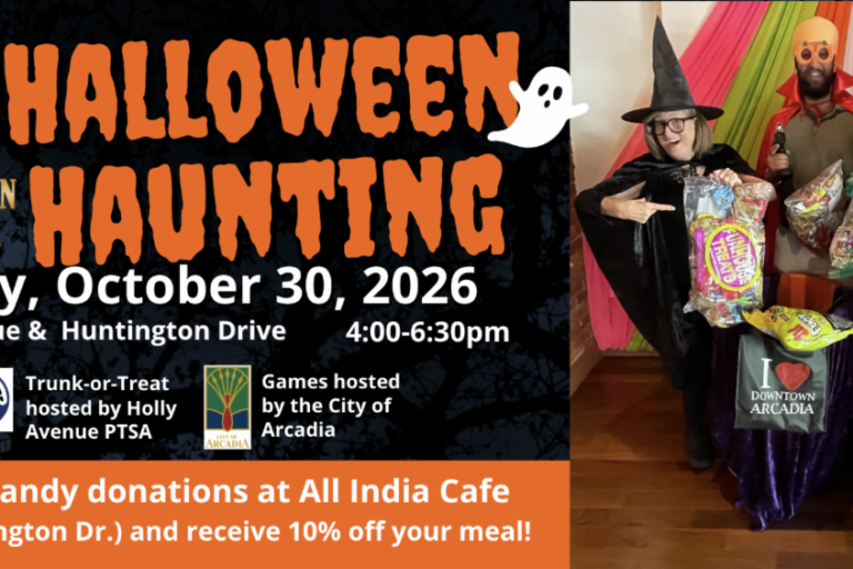 downtown arcadia Halloween Haunting candy request flyer
