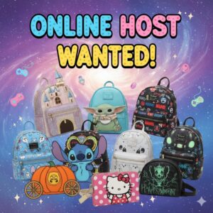 online host wanted flyer from FSP Designs showing various types of backpacks 