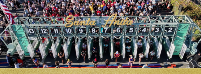 Santa Anita Derby Day 5K starting gate shown from above