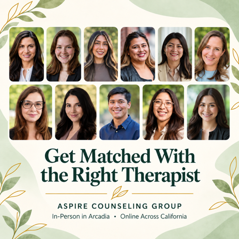 Aspire Counseling Group therapists' headshots flyer 