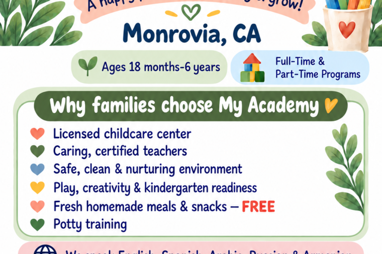 My Academy Playschool flyer of information